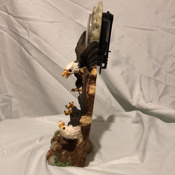 Clock with 3D Bald Eagles - Picture 4 of 6